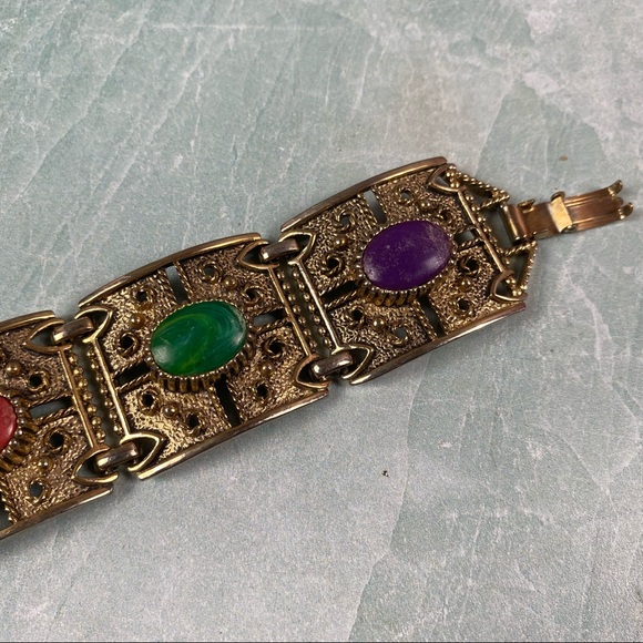 Vintage Sarah Coventry chunky paneled bracelet - Picture 2 of 7